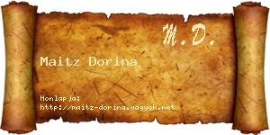 Maitz Dorina névjegykártya